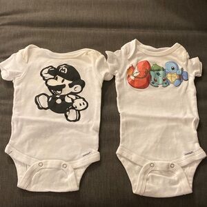 Organic Gerber Mario and Pokémon Onesies